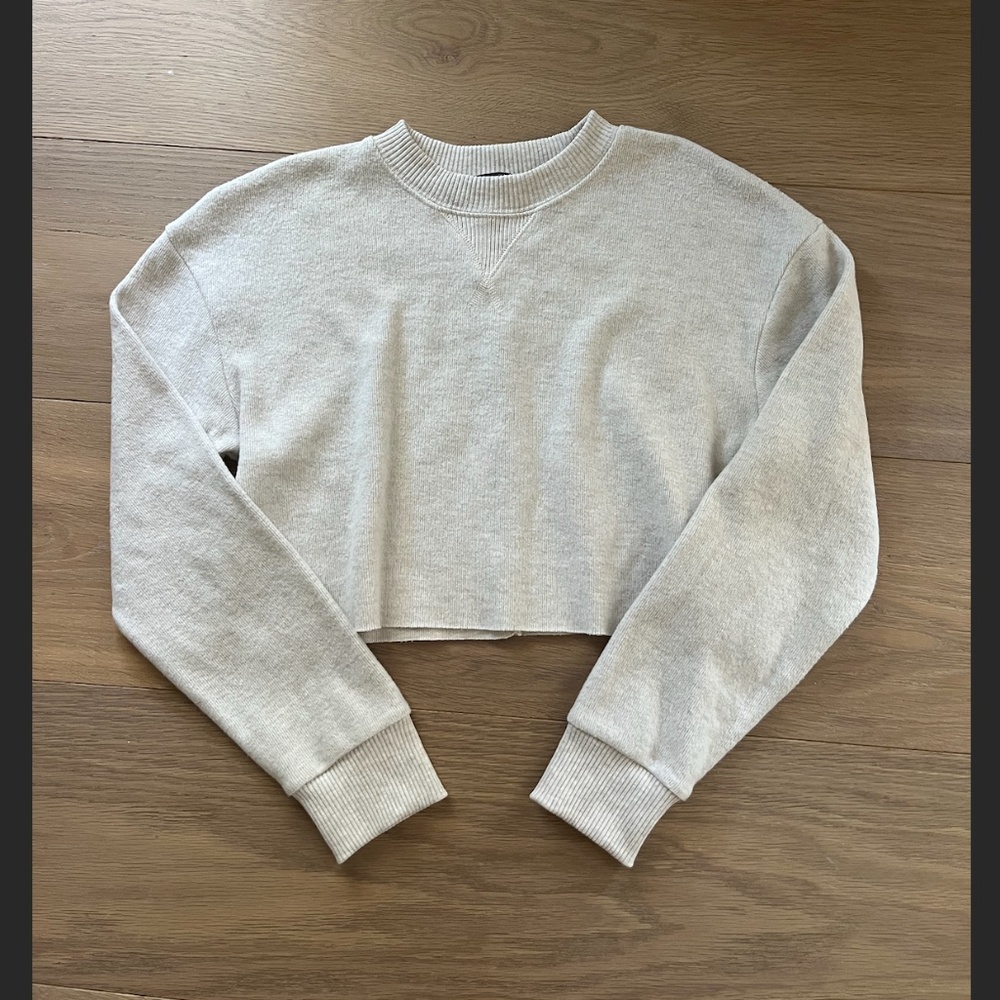 Zara Knit Cropped Sweater -- Sand color, size S